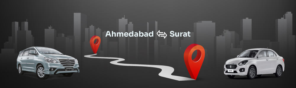 Hire Car on Rent For Ahmedabad to Surat | Surat to Ahmedabad Car Rental Services